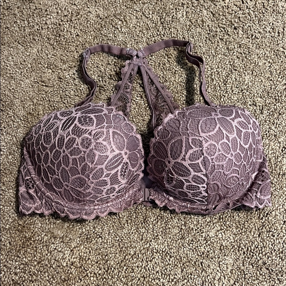 PINK Victoria's Secret Date Lace Racerback Bra in Mauve
